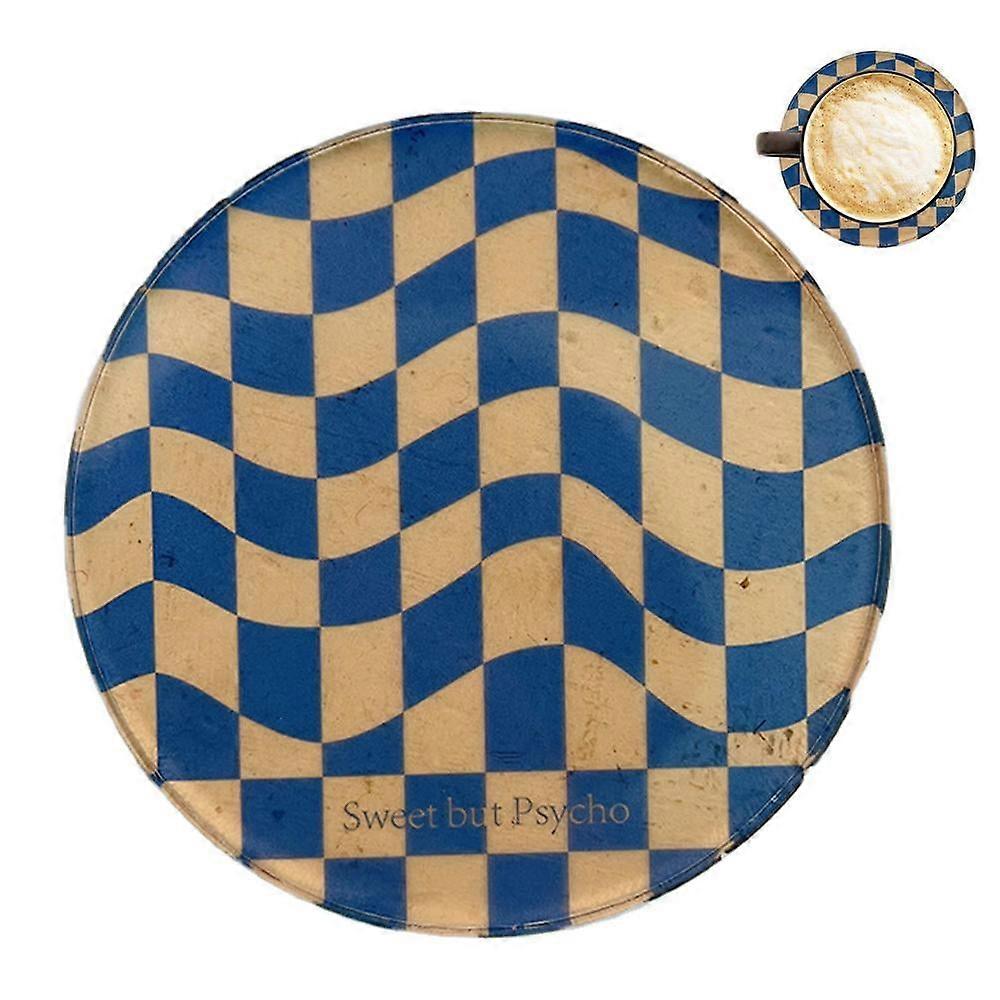 Funny Acrylic Checkerboard Cup Coasters for Drinks, Coffee, Tea - Checkerboard Pattern Drink Mat Decor (Compatible with all standard cups)