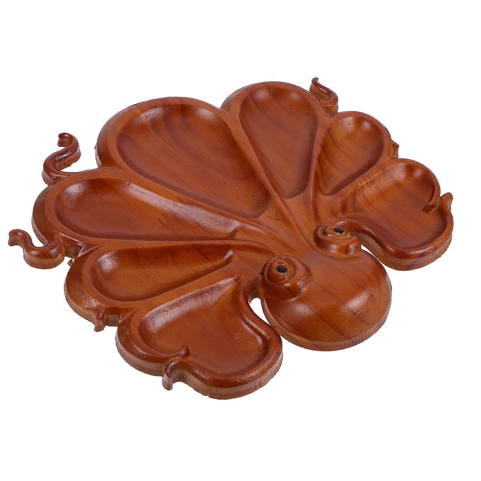 Wooden Serving Tray Octopus Shape for Fruit Serving 4Pcs Pieces