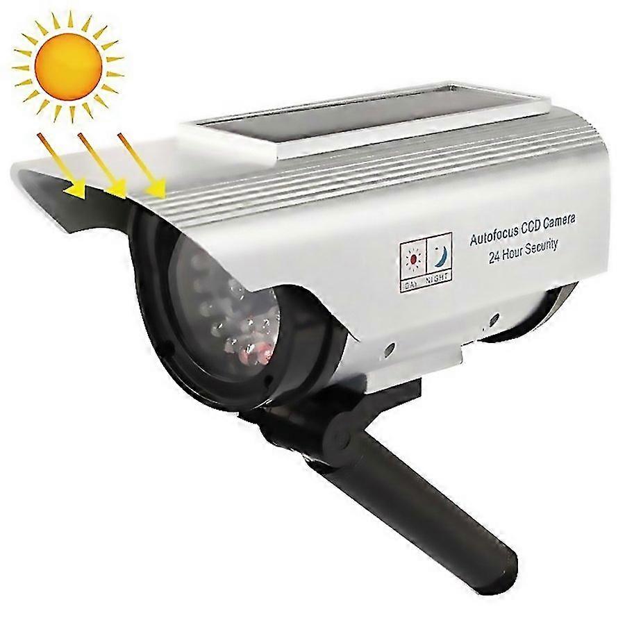 For Solar Powered Realistic Looking Dummy Camera With Flashing Led Light Red