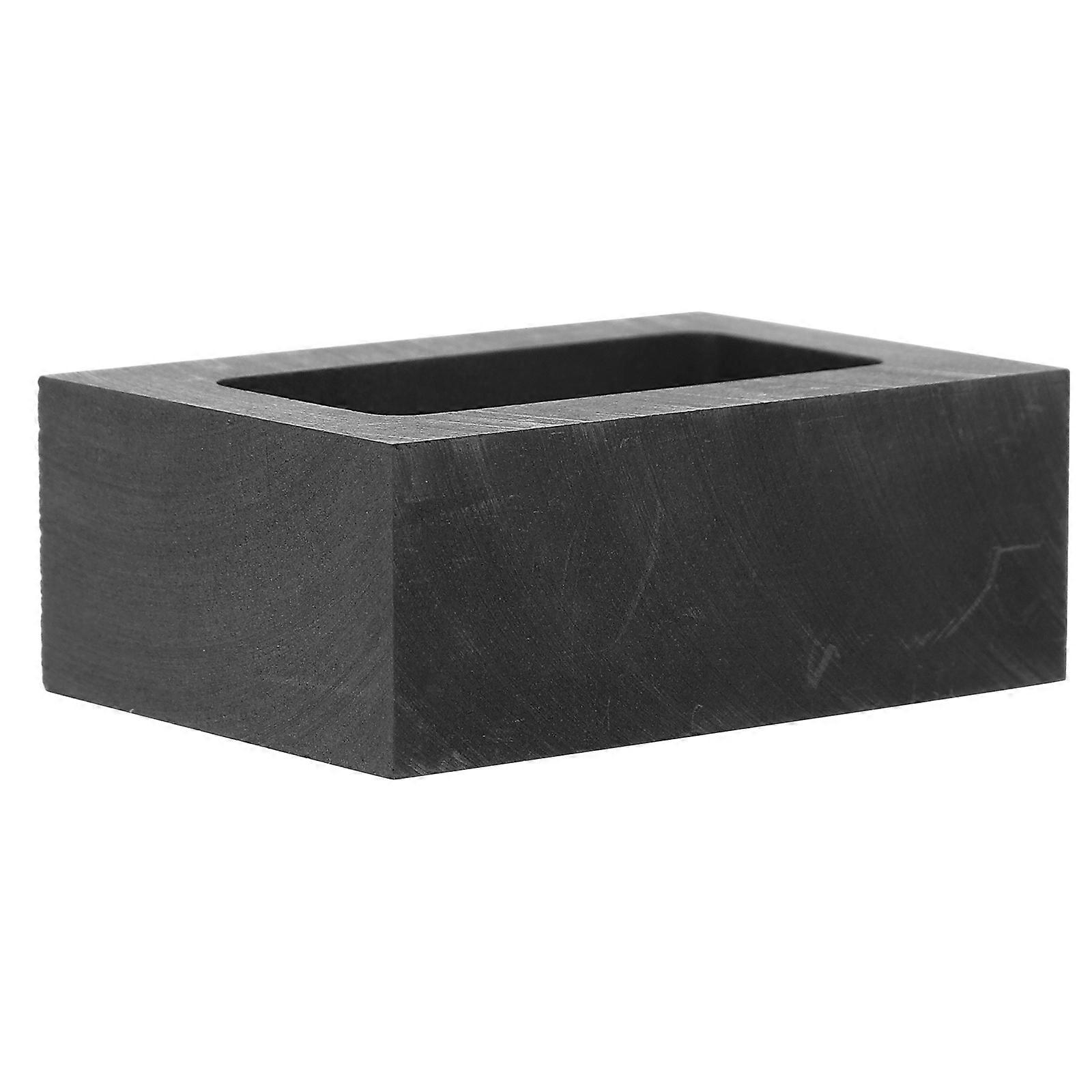 Durable Graphite Ingot Mold for Metal Casting 2Pcs Black Laboratory Use