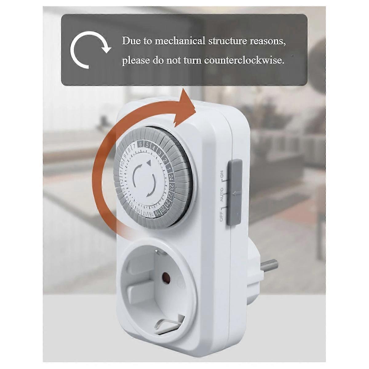 Timing Socket 24-Hours Cycle Switch Mechanical Timer EU Plug