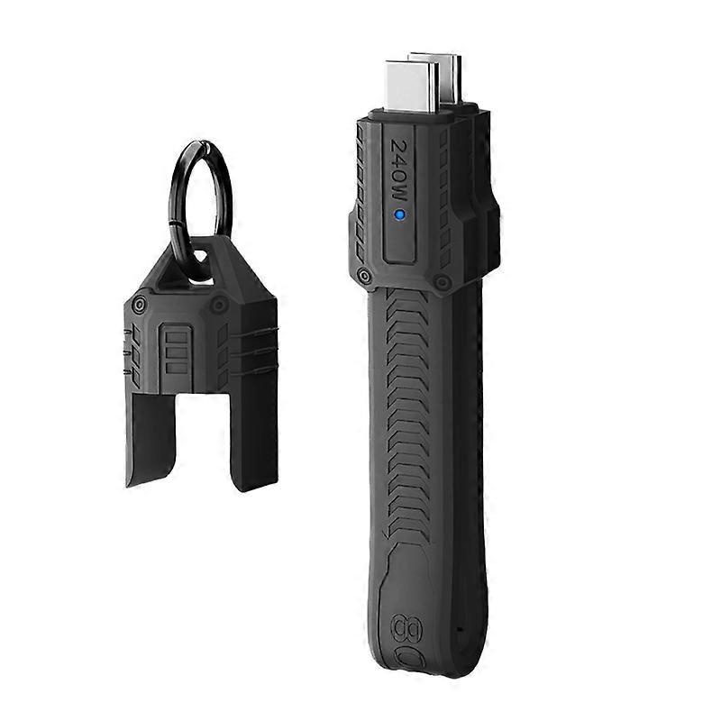 Portable Keychain PD240W Fast Charge USB C to Type C Cable Black