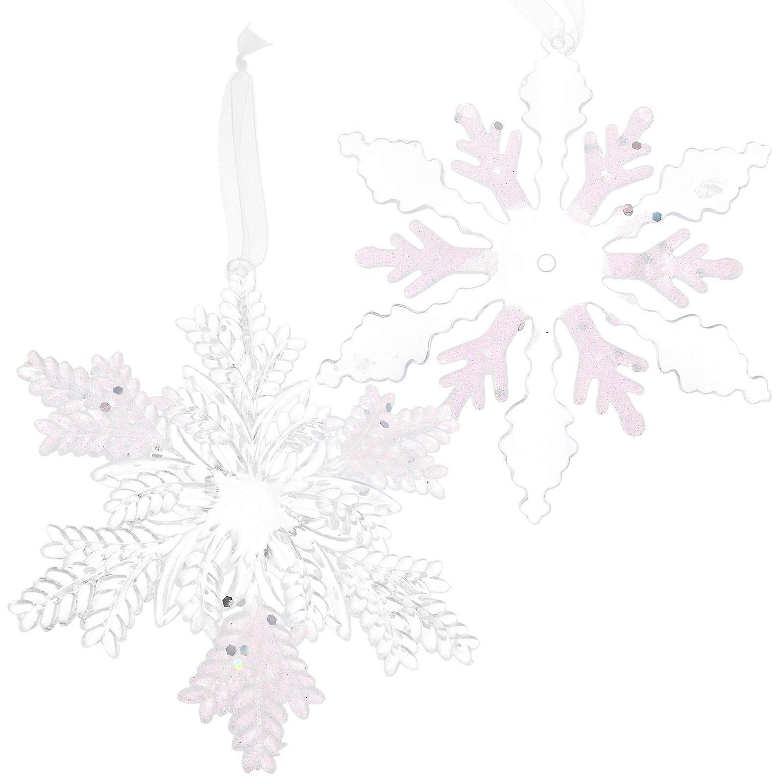 Assorted Color Christmas Hanging Snowflake Decorations for Party Use 2Pcs