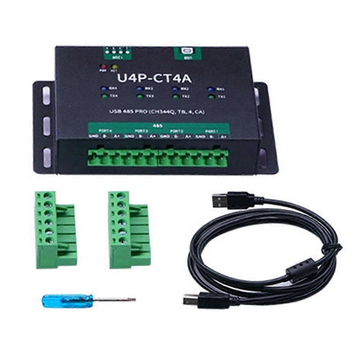 USB Serial Port Module Industrial Grade USB to 4-Way RS485 Converter CH344Q Chipset Bidirectional Conversion Module