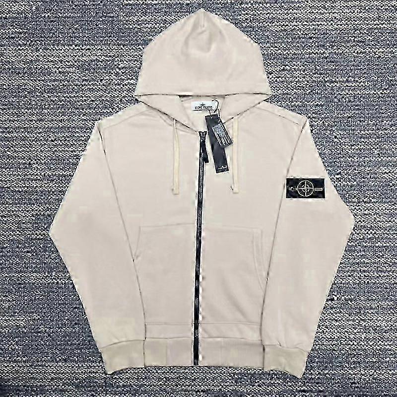 Camisa Correcta Ston Stone para Otoño e Invierno Sudaderas con Capucha para Hombres y Mujeres, Color Sólido Brazalete de Isla Estilo Insignia Cremallera Chaqueta Sudadera
