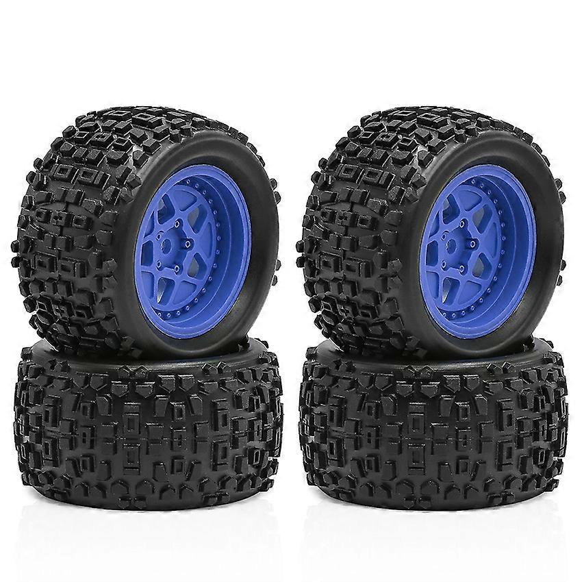 Tires Small Granite Small Typhoon Branch Wheels + Rock Tires W264 for 1/18 ARRMA TYPHON GRANITE GROM (Blue)