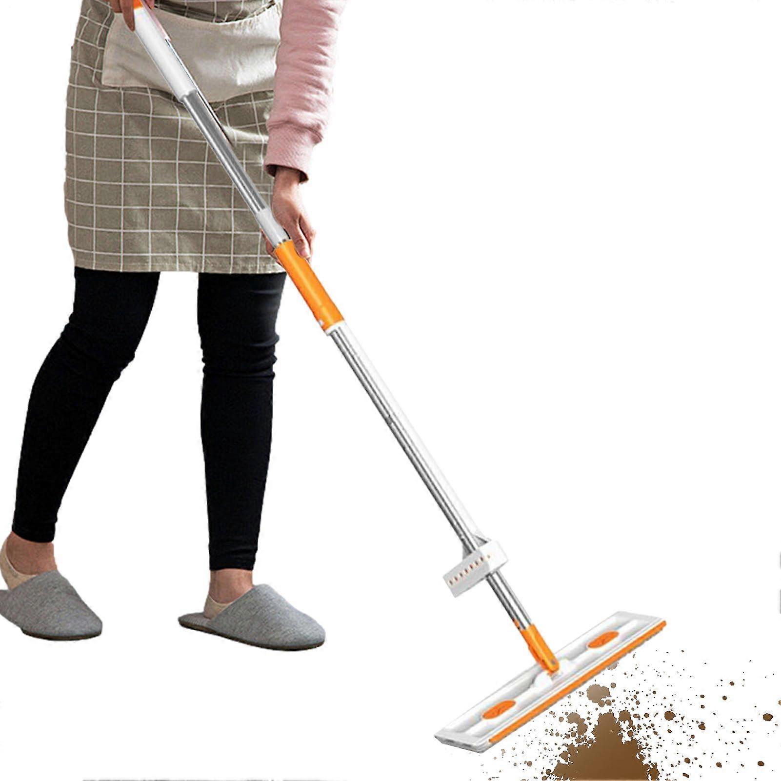 Flat Mop With Telescopic Handle For Daily Maintenance Flat Floor Scrubber For Large Open Areas Home And Commercial Use