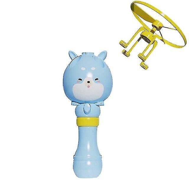 Bubble Blowing Toys 2021 New Bamboo Dragonfly Bubble Machine Inertia Air Flying Bubble Bamboo Dragonfly Blue
