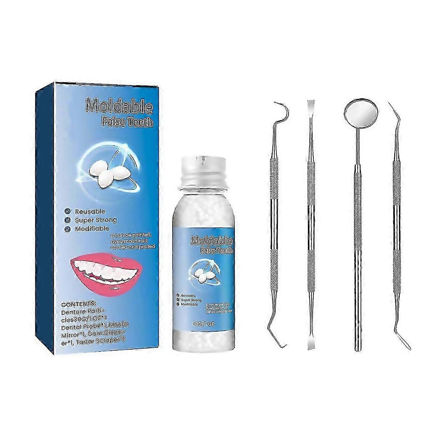 For Temporary Tooth Filling Moldable False Teeth With 4 Tools Tooth Filling Repair Kit Diy Moldable