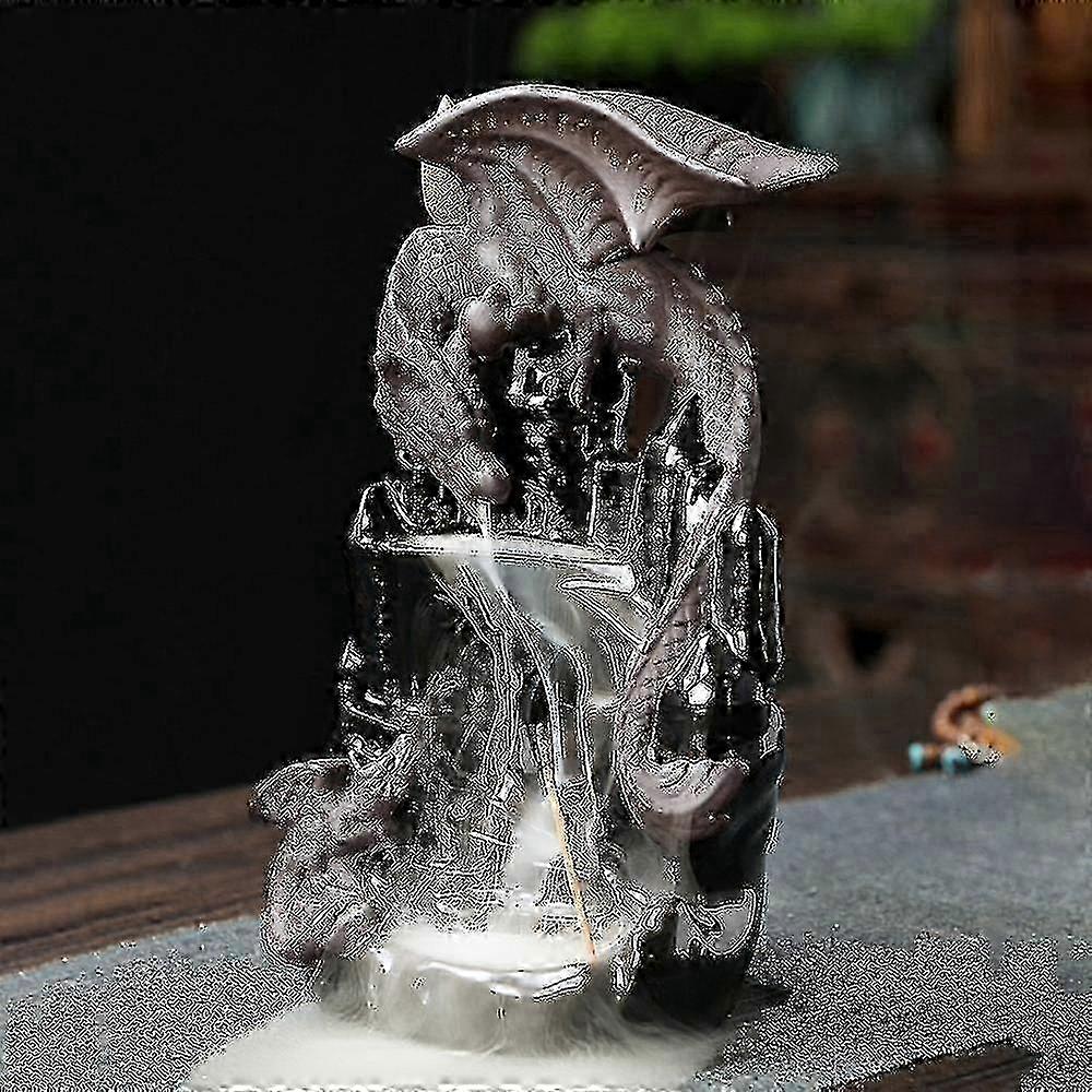 Incense Burner Ceramic Dragon Incense Cone Waterfall Smoking