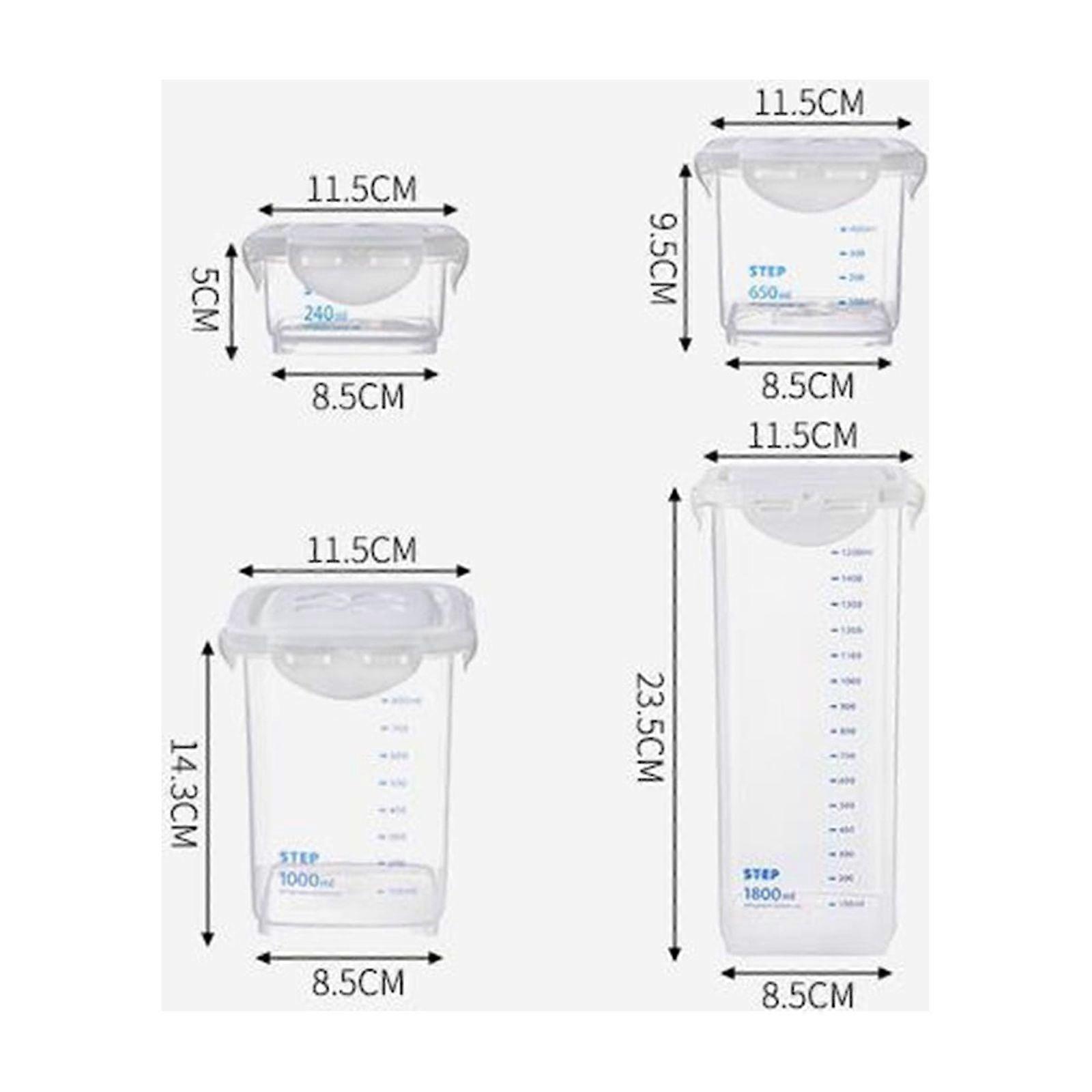 Clearance! 1000ml Kitchen Grain Storage Box with Scale, Sealing Food Jar, Fresh Pot Container - 1X Plastic Storage Box