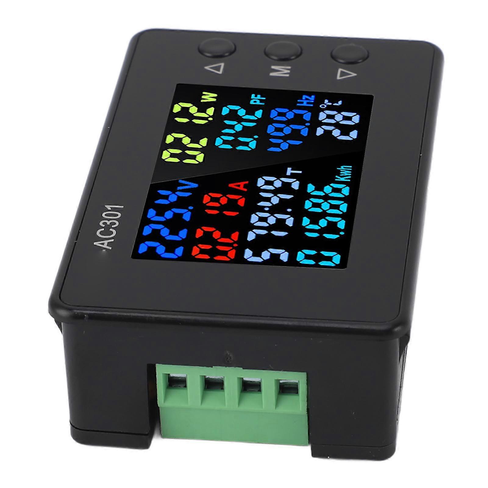 AC Voltage Current Meter Digital Display Voltmeter High Accuracy Electricity Usage Monitor 50‑300V 0‑20A KWS‑AC301L 