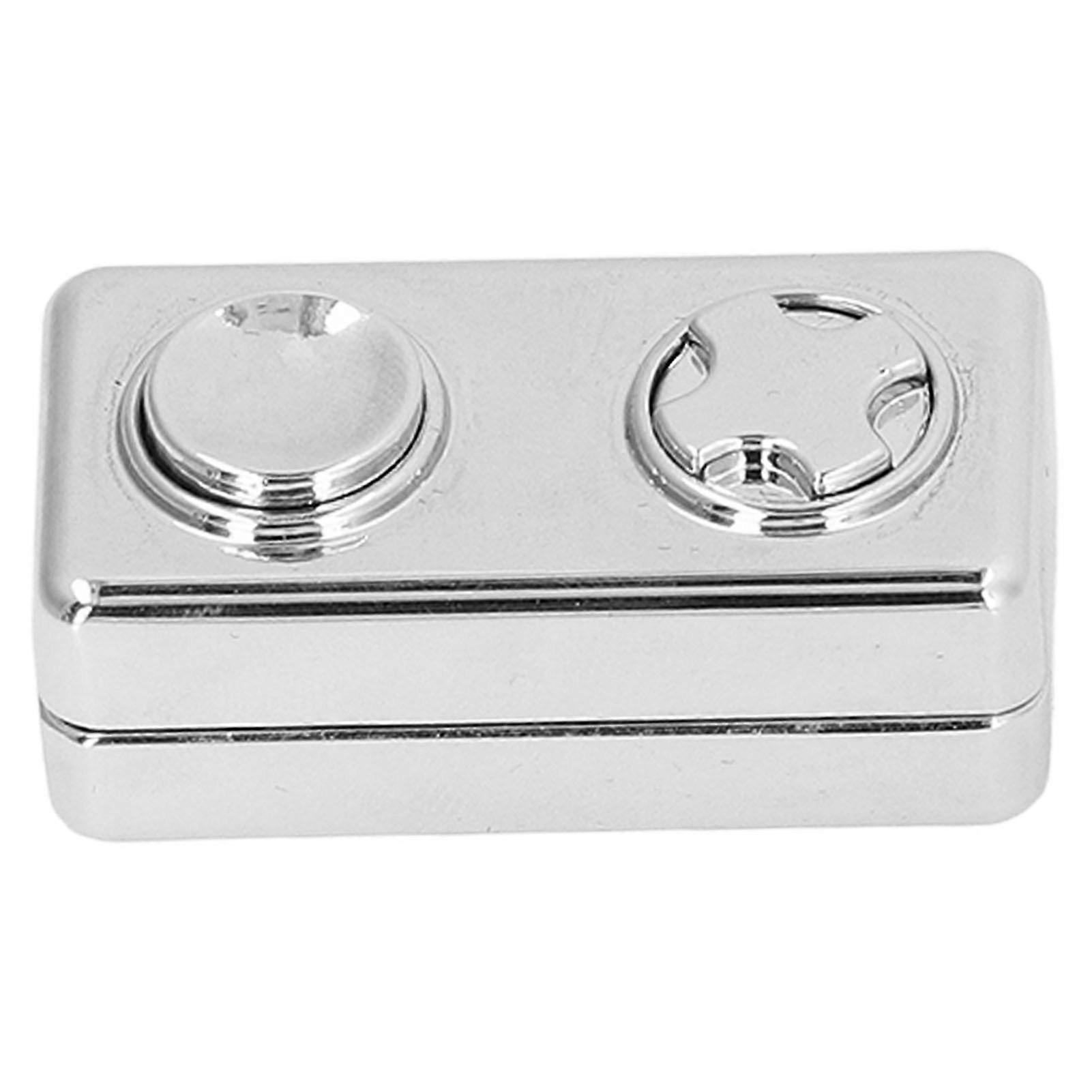 Magnetic Slider Sensory Toy Cuboid Shaped 2 Buttons Relieve Stress Fingertip Push Slider Toy Silver 