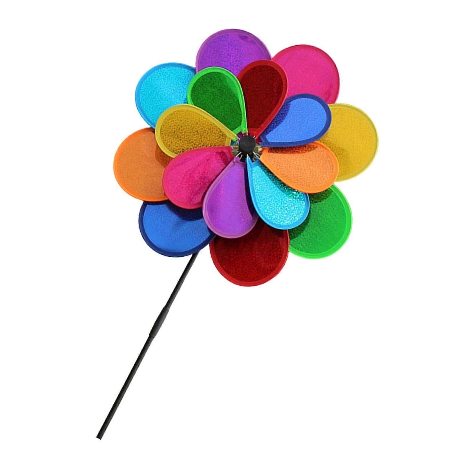 Windmills Garden Accent Weather Resistant Outdoor Decoration Simple Assembly Motion Activated Multiple Color Combinations  B