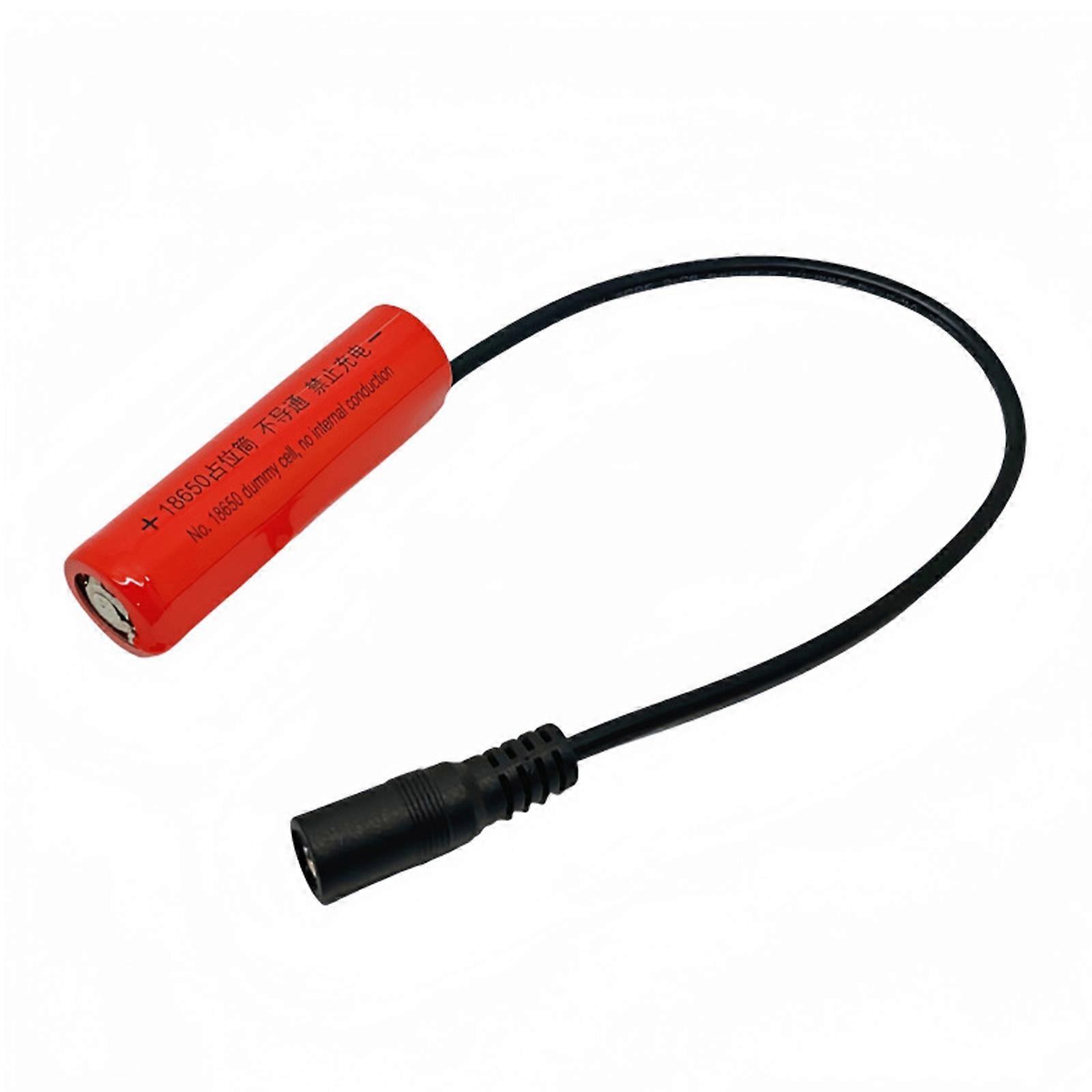 Dummy Battery Elimination Adapter Spacer 0V DC5.5x2.1mm/2.5mm 18650 Fake Battery Connectors Tube For Speakers Fan  Red