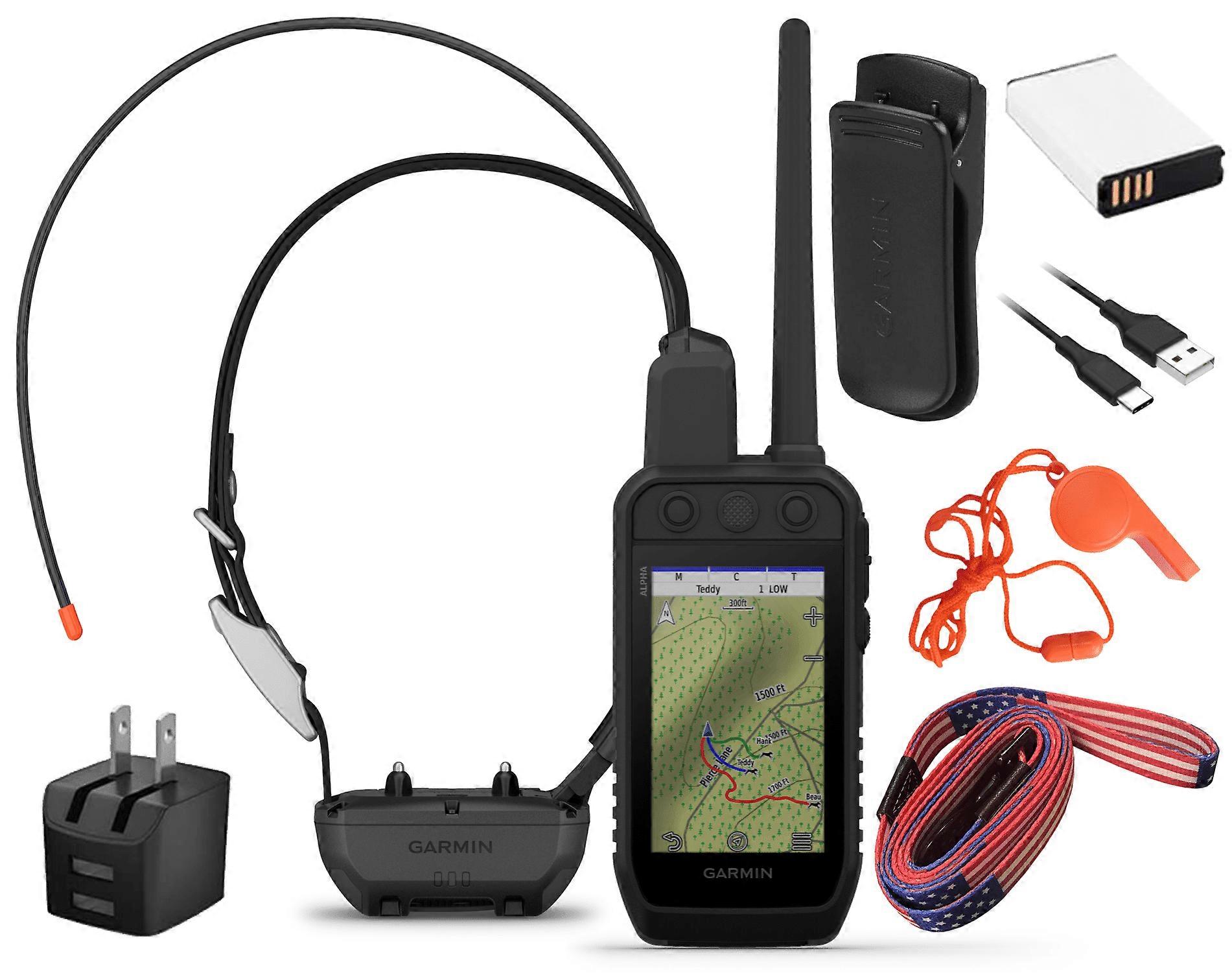 Compatible with Garmin Alpha 300 Handheld & Alpha TT 25 Collar, includes Wearable4U leash, whistle, and advanced dog tracking/training tools.