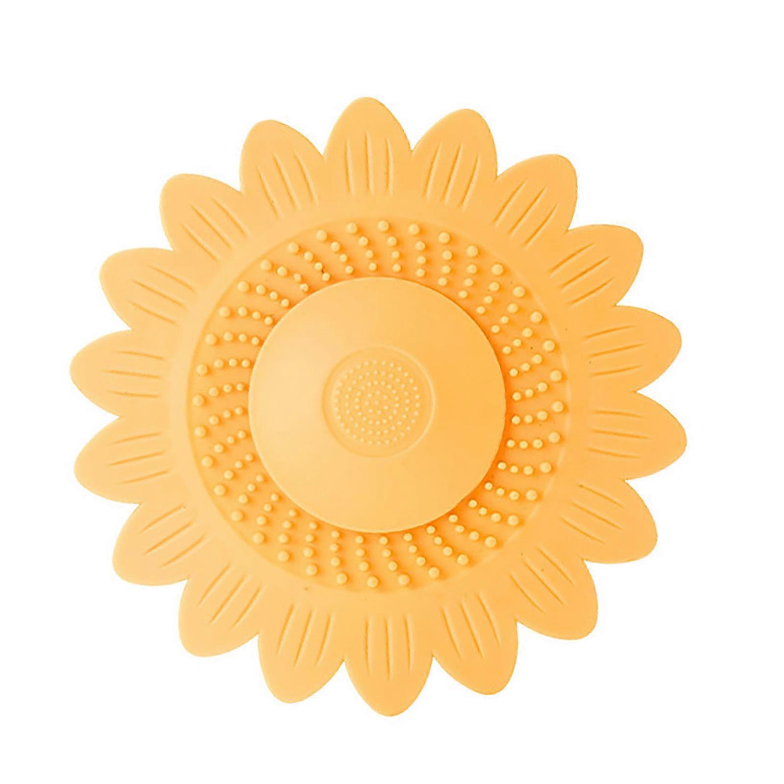 Vattentät silikonplugg för handfat, avloppspropp, hårpropp, badkarsavloppspropp, duschavloppsskydd, skydd, gul