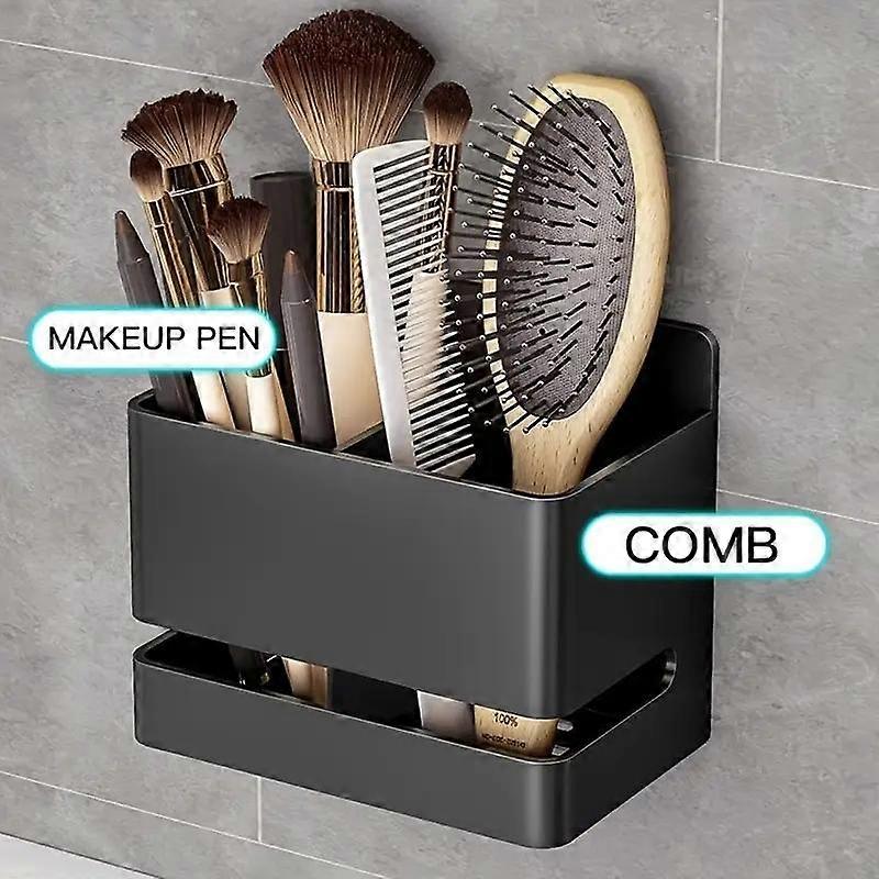 Wall-Mounted Bathroom Storage Box, Iron Multi-Functional Organizer for Toothbrushes, Razors, Makeup Brushes, Space-Saving Design