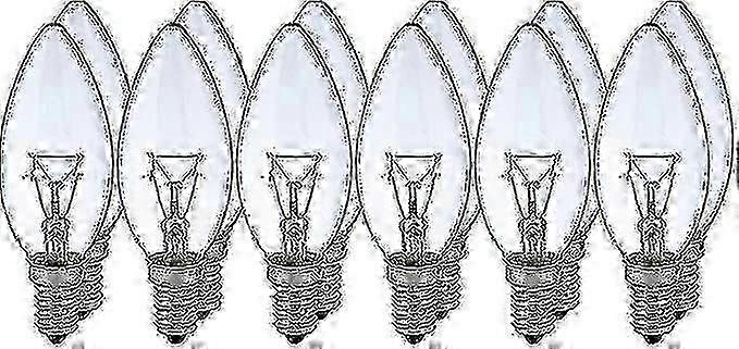 12 becuri incandescente clasice E14, 40w, alb transparent