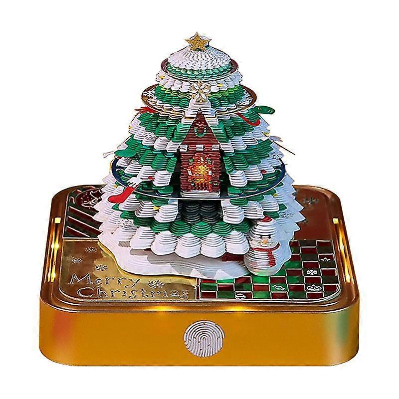 Christmas Tree Desk Calendar With Led Lights 2025 Calendar Memo Pad Creative Desk Calendar Diy Notes Notepad 3D Art Calendar