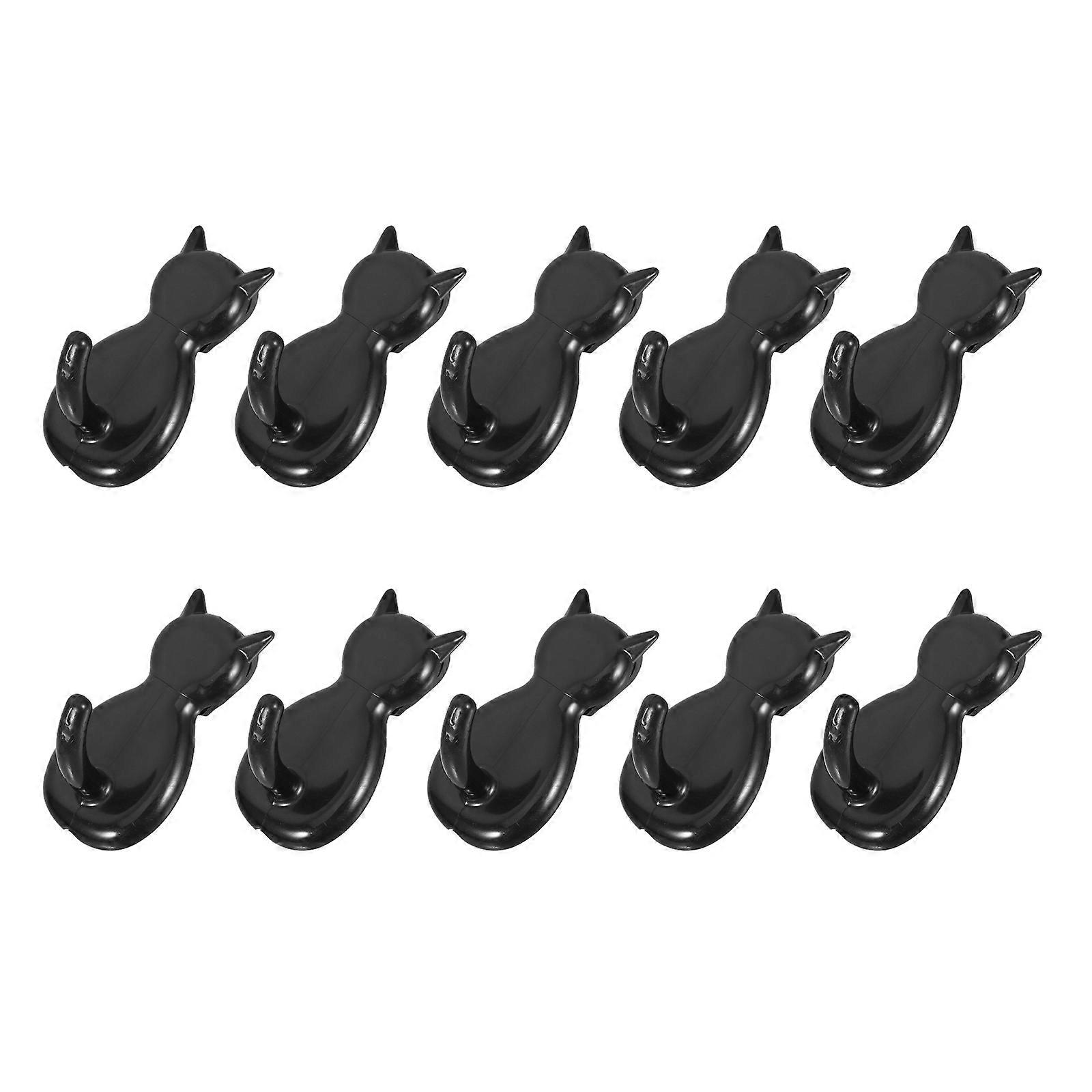 Hooks Plastic J Shaped Hanging Hooks for Wire Shelf 10Pcs Black