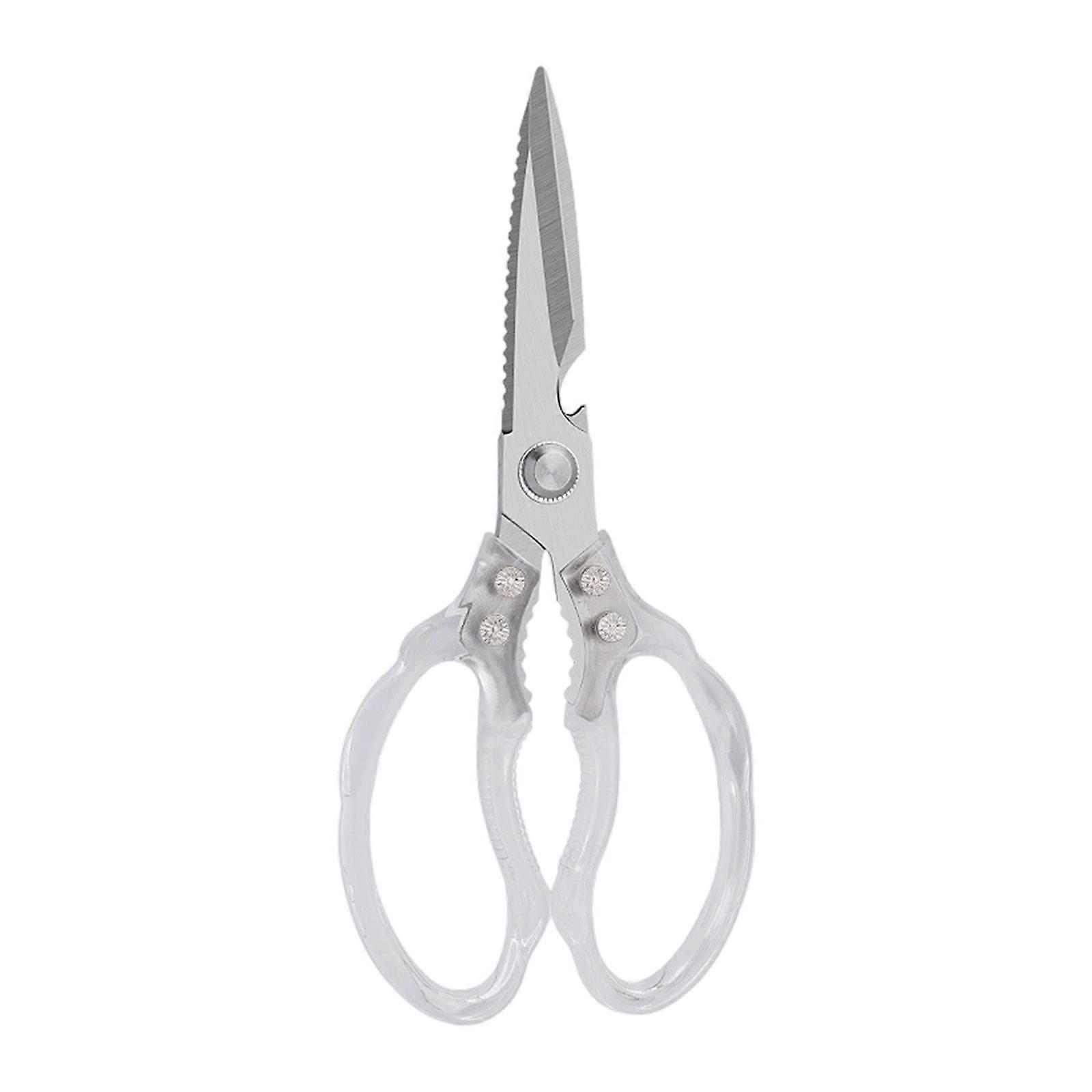 Ergonomic Multipurpose Stainless Steels Shears Nut Cracker Bottle Opener Functions Great For Adults Older Kids Cooking  Silver