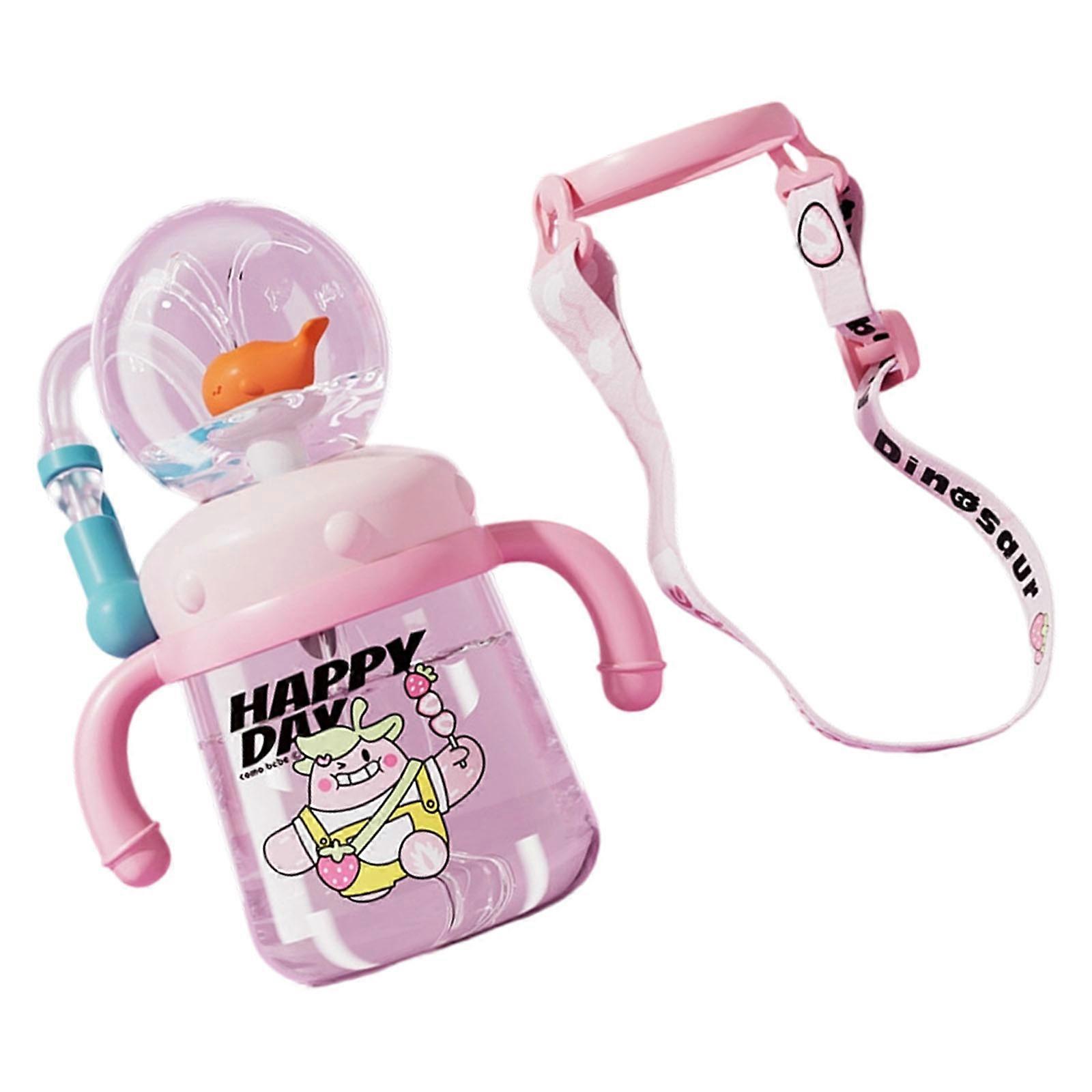 Durable Toddler Water Cup With Detachable Parts User friendly Materials Spill Proof Water Bottle For Age 3 And Up  Pink