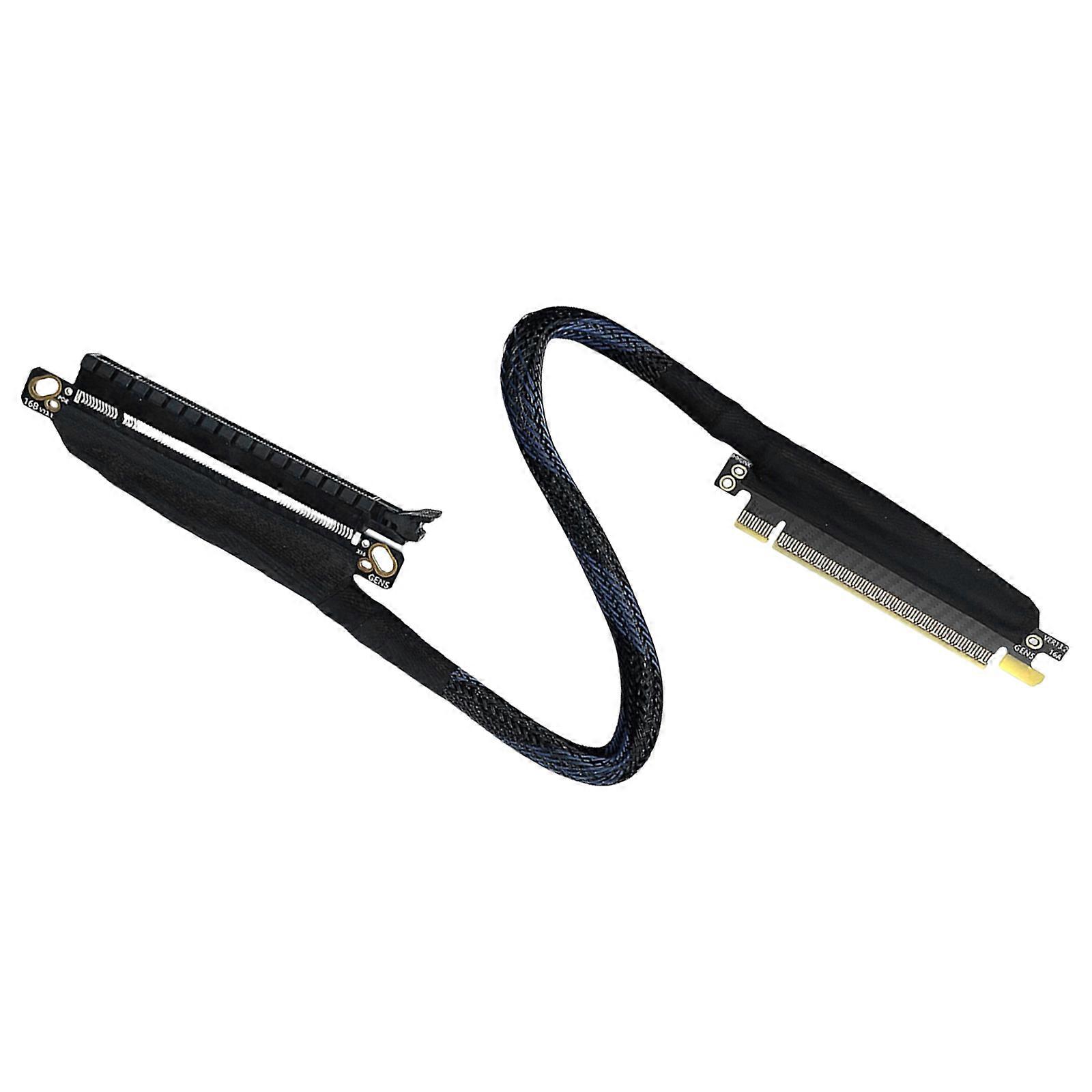 Advanced PCIe5.0 X16 Right Entry GPU Extension Cable with 180 Degree Rotation Braide Sleeving and Low Signal Attenuation Multicolor