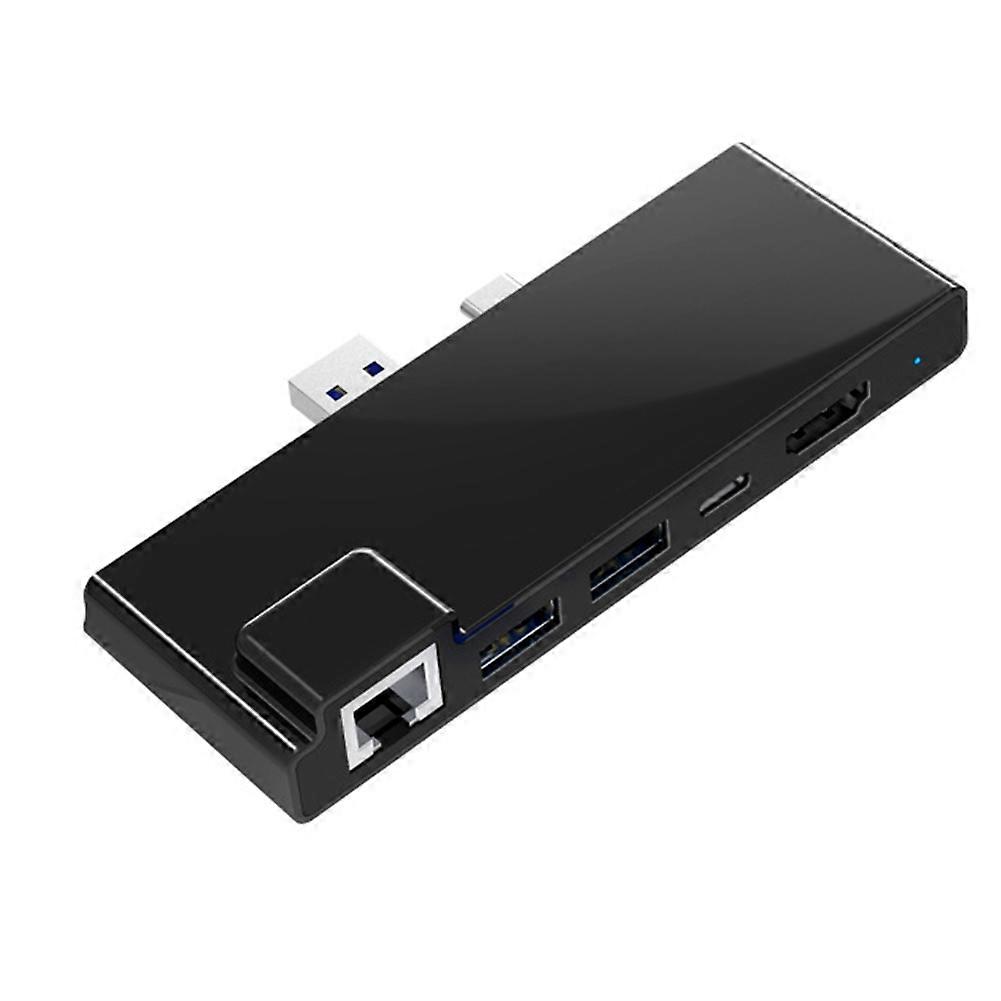 ROCKETEK Docking Station for Surface Pro 7, 7-in-1 Hub, USB 3.0 X 2, USB-C 60W PD Charging Capability, Card Reader