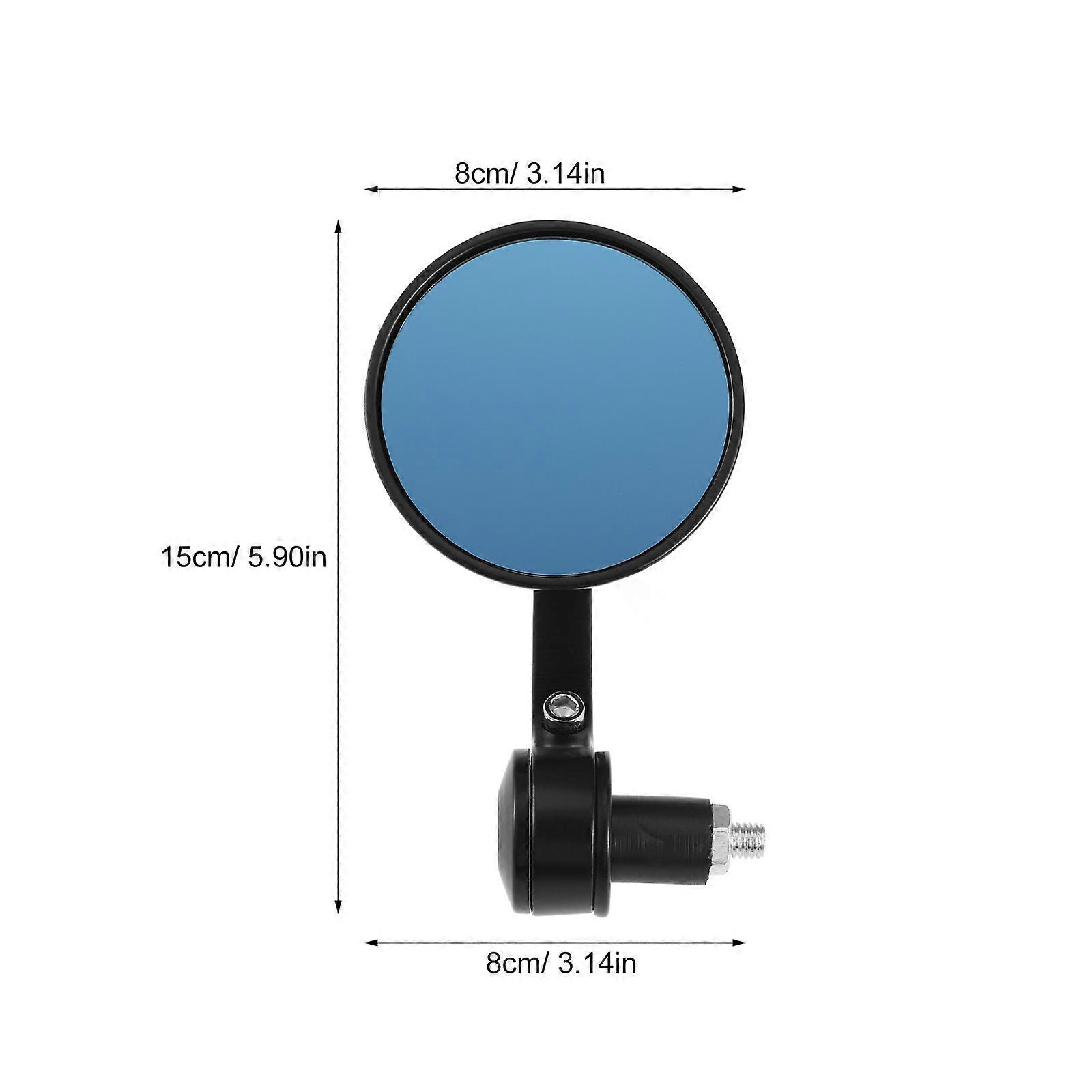 1 Pair Motorcycle Handlebar Mirrors Round Rearview Mirrors Bar End Mirrors Reflector