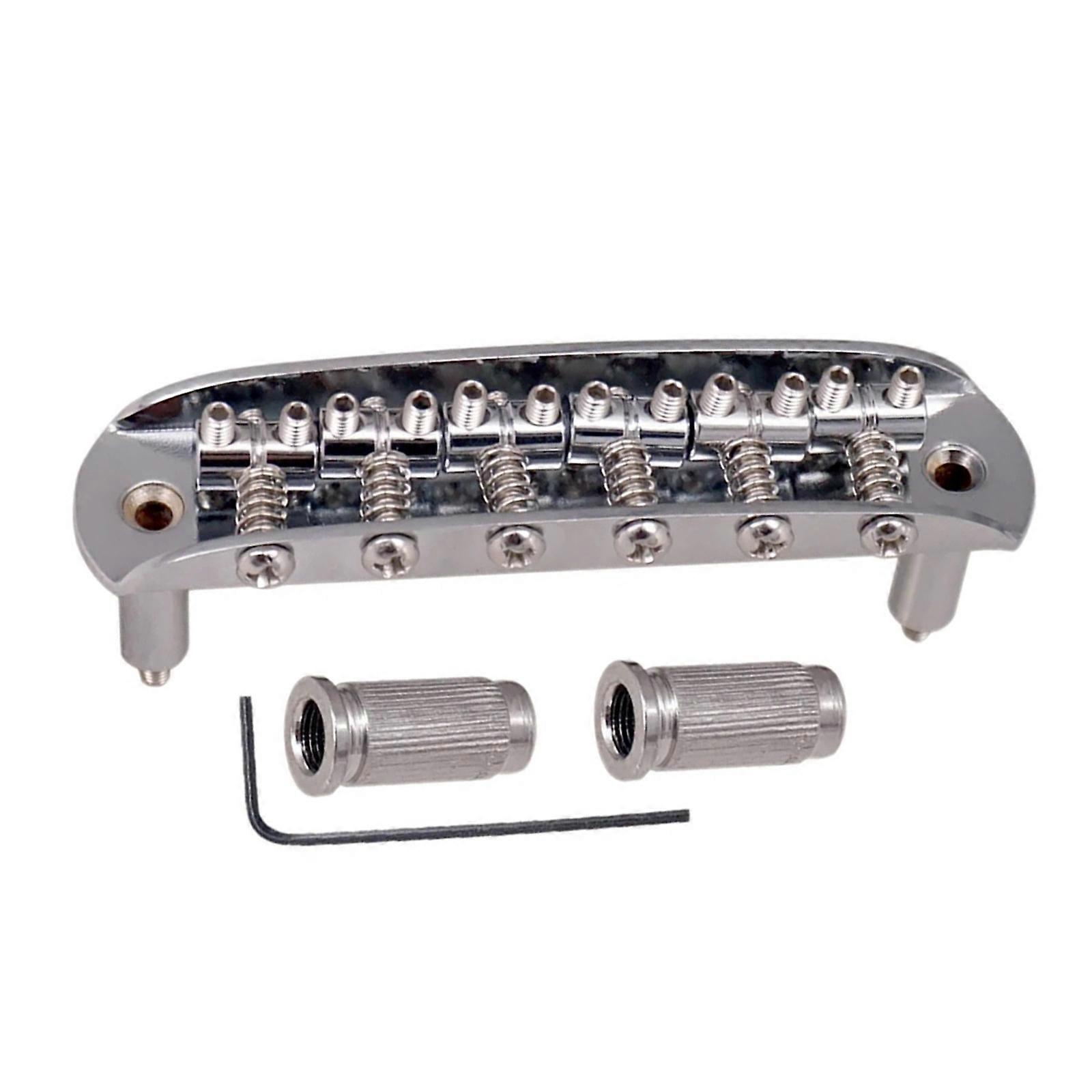 Electric Guitar Bridge 6 String Guitar Bridge Threaded Saddles Bridge Tailpiece String Spacing 10.8mm Enduring Multicolor