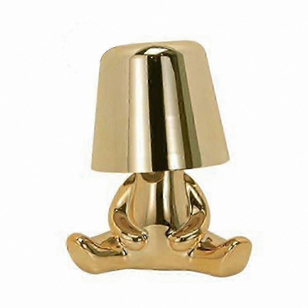 Nordic Thinker Statue Touch Table Lamp, Dimmable Warm Night Light for Bedroom Study Desk