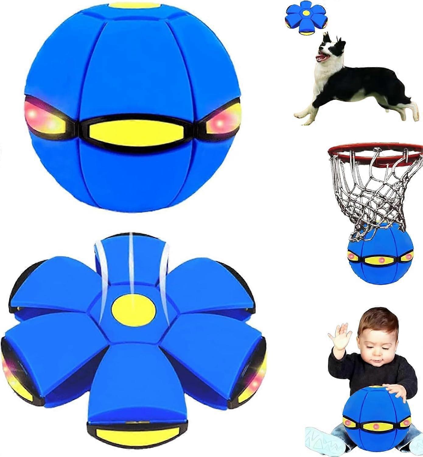 Switchable Bouncing Ball Toy with 6 Led Lights for Kids, Pop Up Balls Toy (Blue+Red)