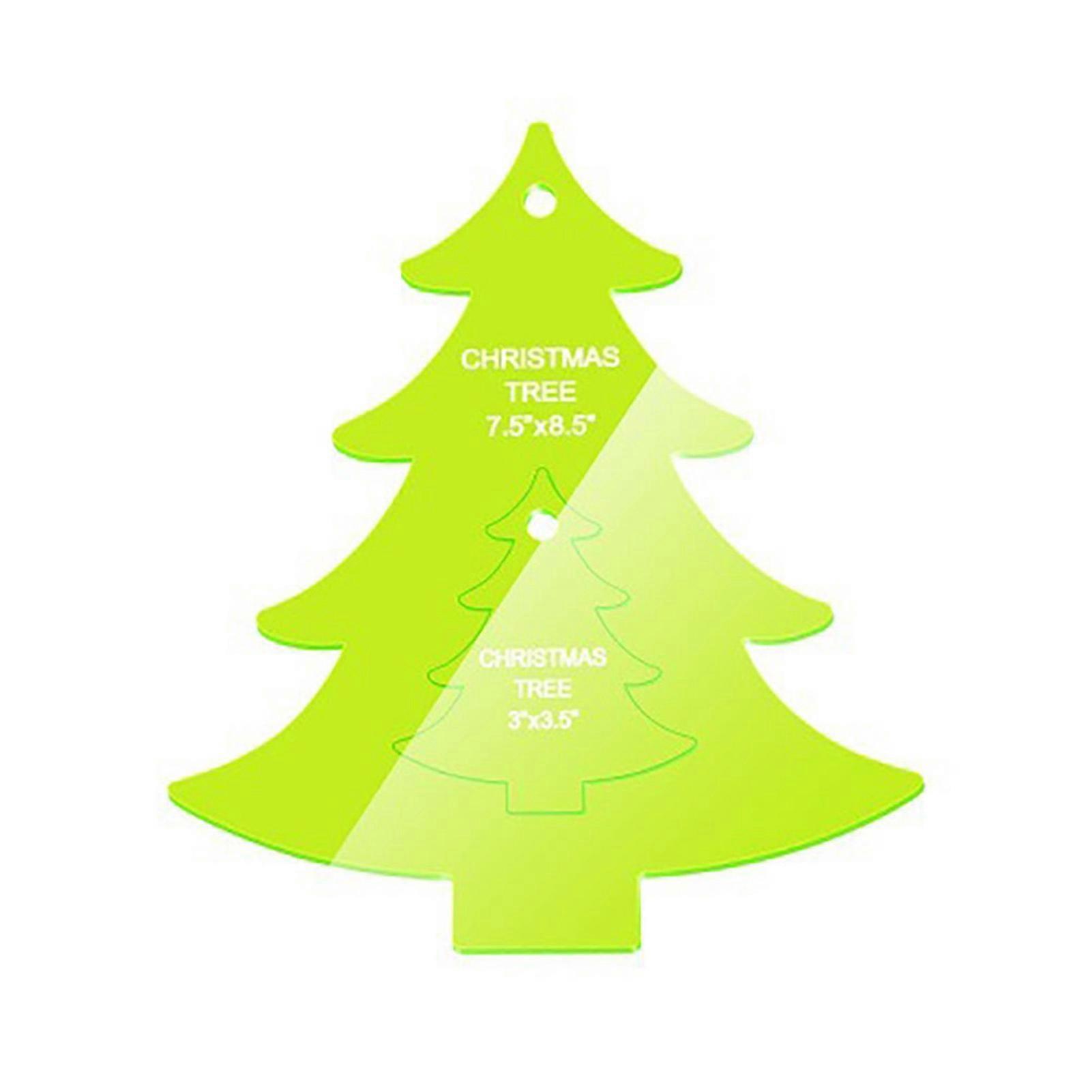 2pc Xmas Quilt Templates - Tree Mitten Bell for Cutting Patterns Sewing DIY