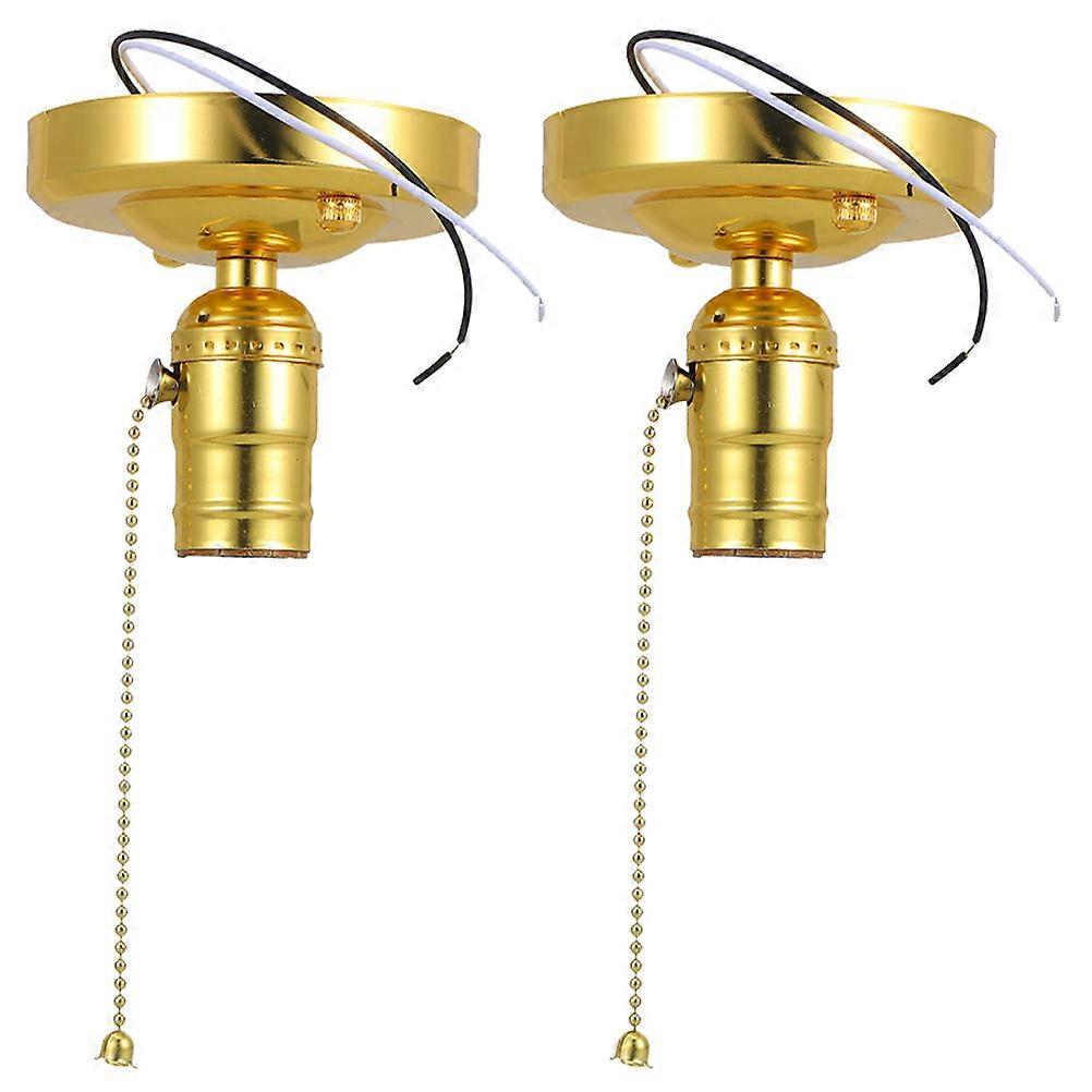 Vintage Knob Lamp Holder for Wall and Ceiling with Pull Chain 2Pcs