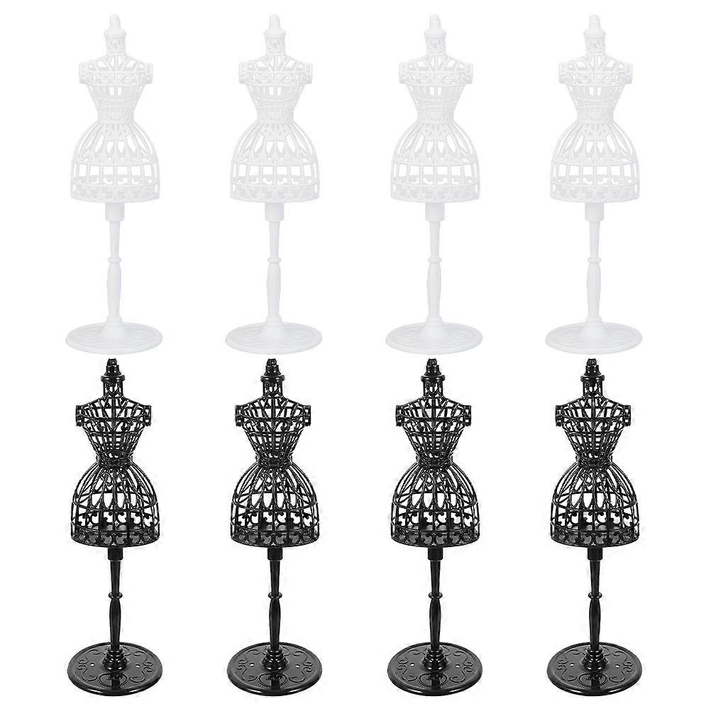 Assorted Color Doll Dress Forms for Display with 8Pcs Plastic Mannequin Display Supports