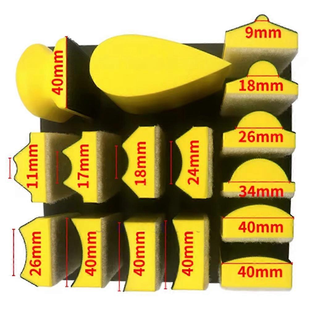 Hand Sanding Block Set,Hook & Loop Interchangeable Assorted Convex & Concave Shapes
