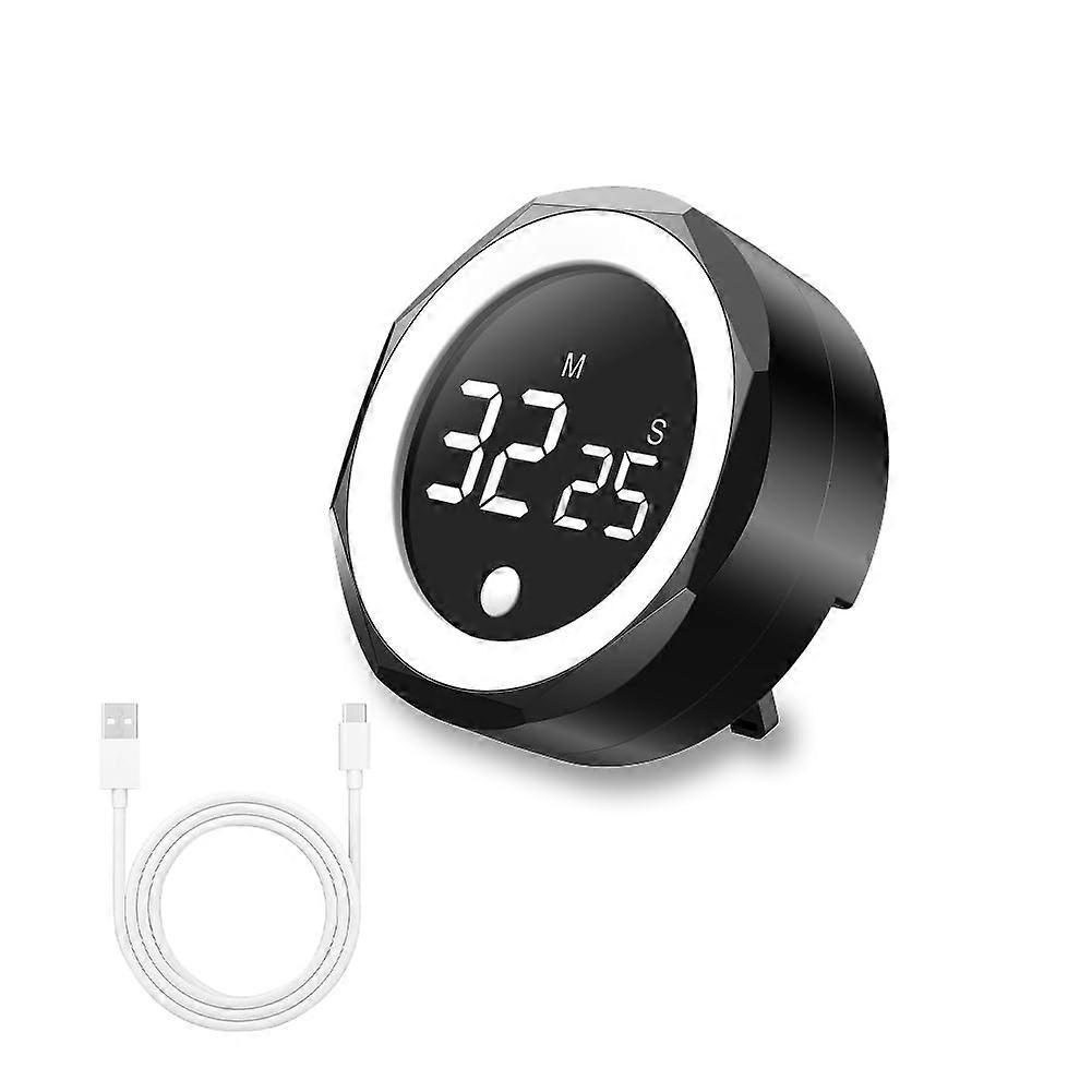 Magnetic Digital Kitchen Timer with Large LED Display, Adjustable Volume, Rechargeable for Cooking