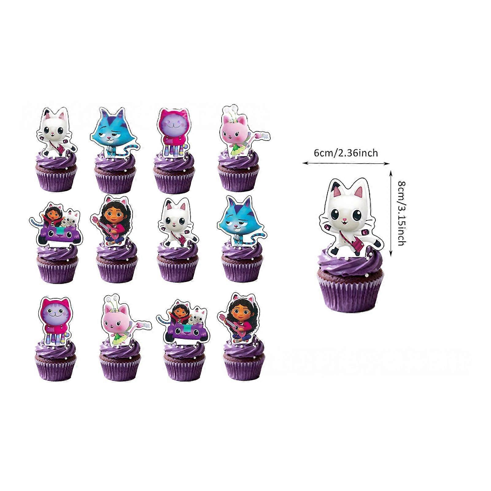 Gabby Dollhouse Birthday Decorations Tableware Paper Cups Plates Napkin Balloons Backdrop for Girls Baby Shower Party Favors