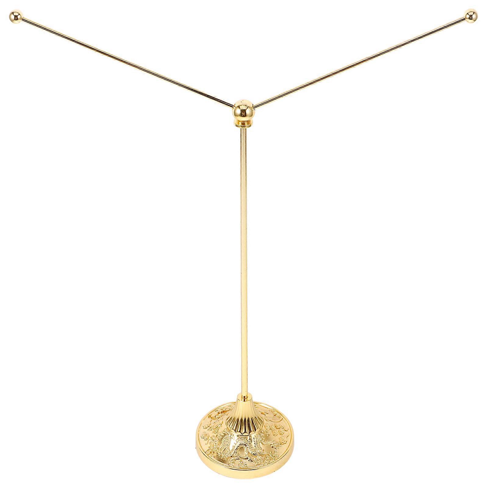 Golden Iron Flag Pole with Base for Office Desk Use Flag Holder
