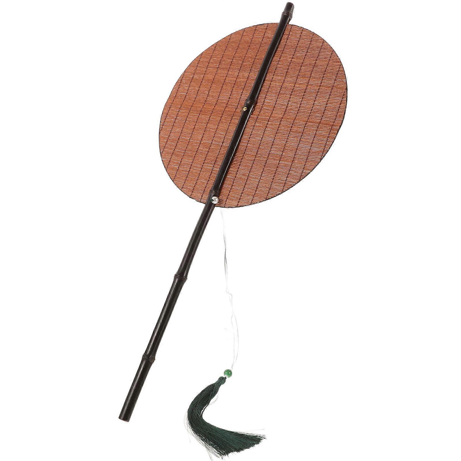 Handheld Bamboo Folding Fan for Summer Use Round Foldable Fan