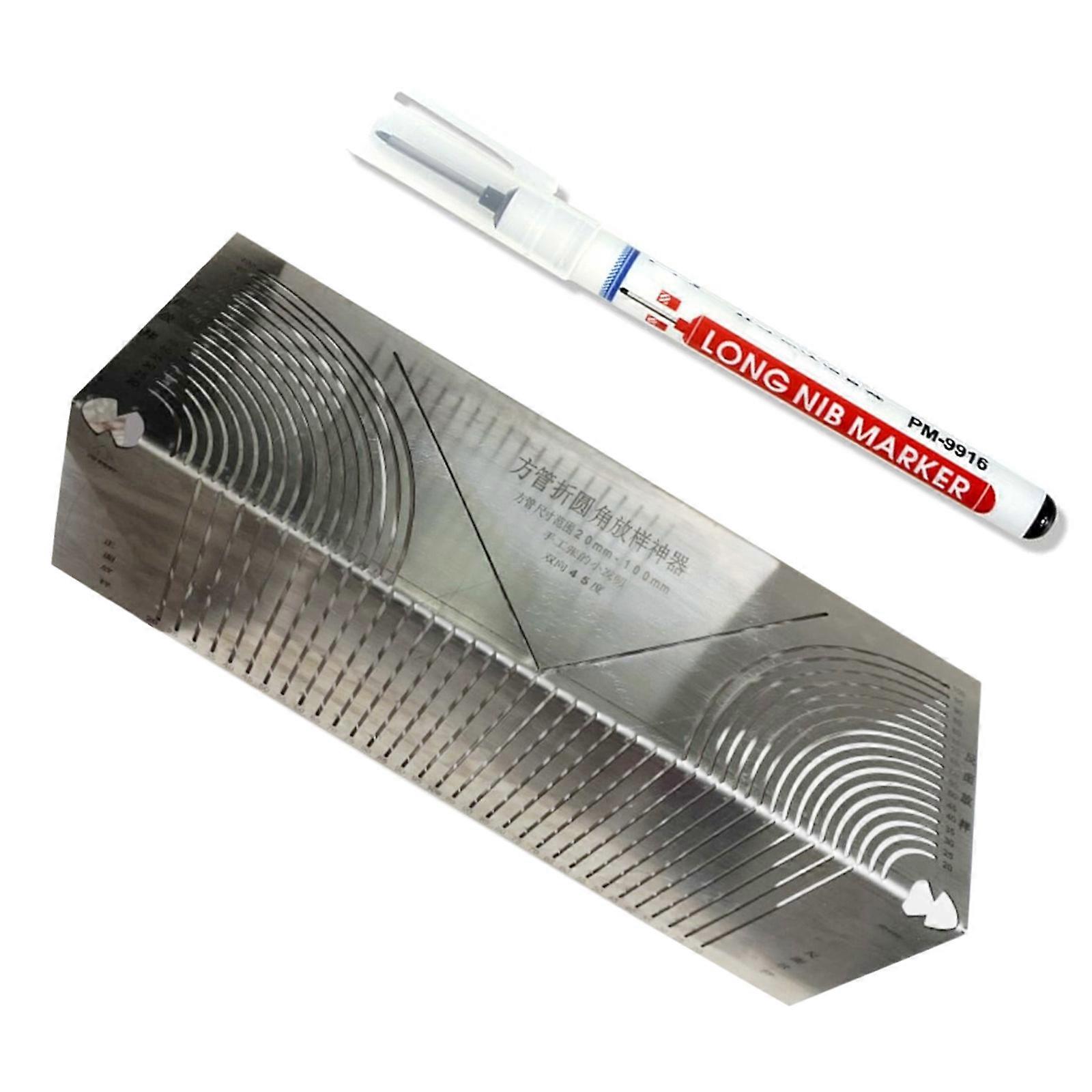 Angles & Arcs Marking Tool Adjustable Linear Arcs Two-Purpose Scriber Metal Marking Tool for Metalworking Engineering Multicolor
