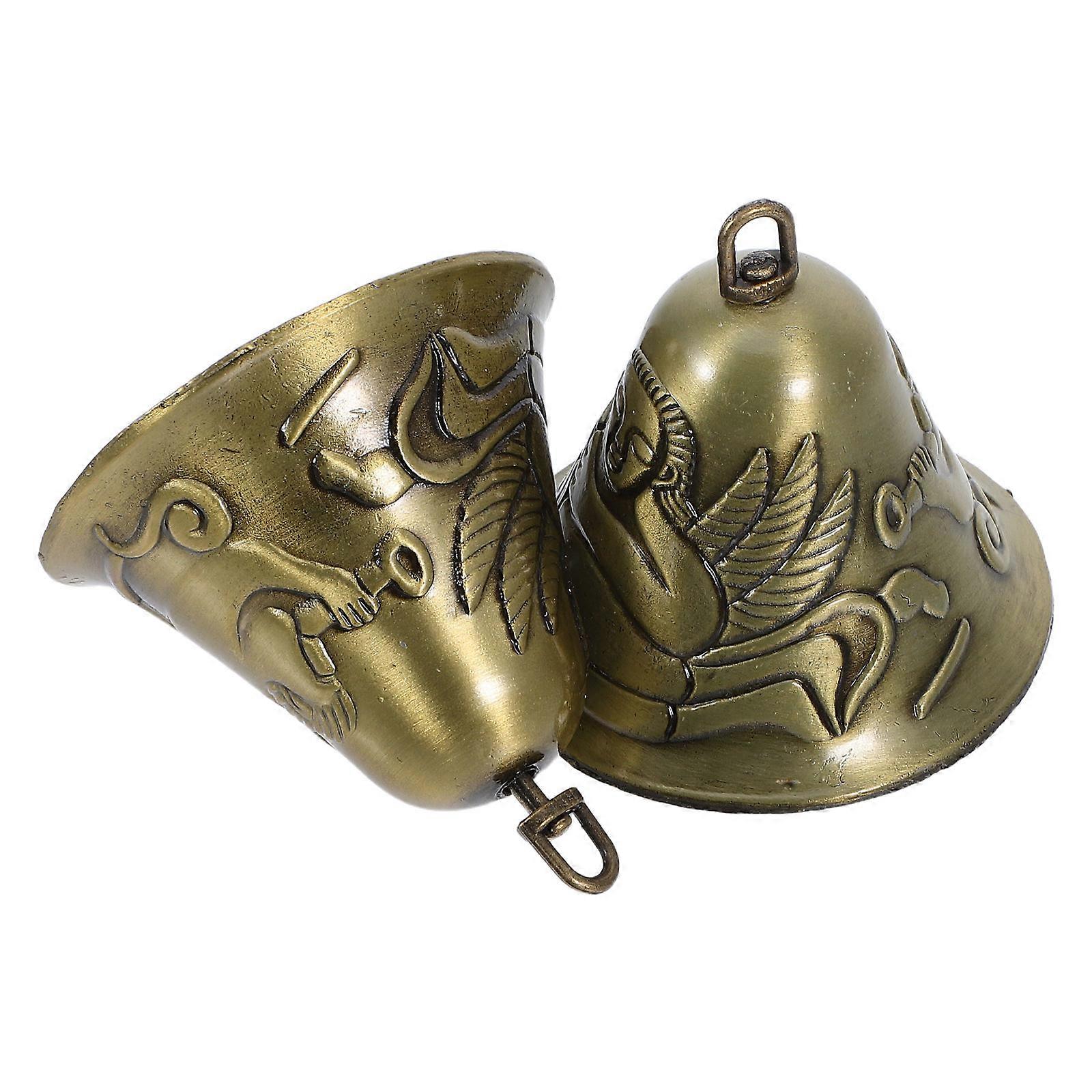 Feng Shui Wind Chimes Bronze Bells for Door Hanging 2Pcs