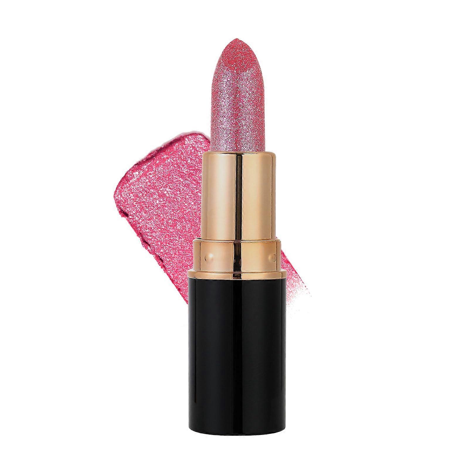 Waterproof Long Lasting Glitter Lipstick with Diamond Metallic Finish, Shiny Matte NonStick #03