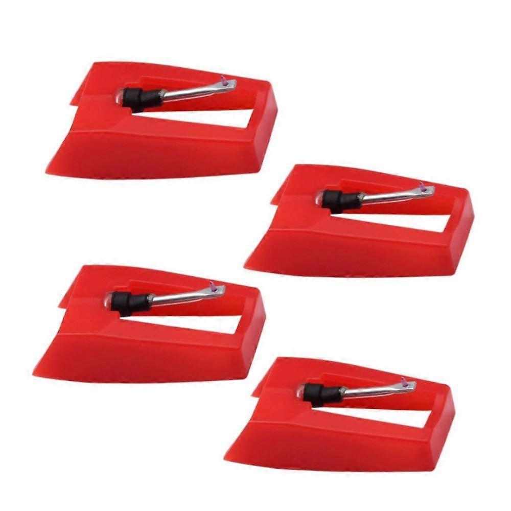 4 Pack Ruby Ceramic Record Player Needle Turntable Stylus Replacement for Crosley ION Victrola