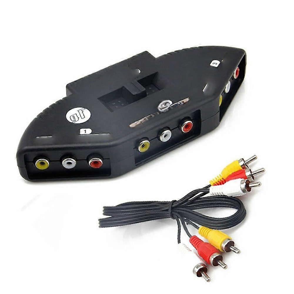 Switch 3 to 1 AV Selector for RCA TV DVD Set  Box Composite Video Audio Splitter