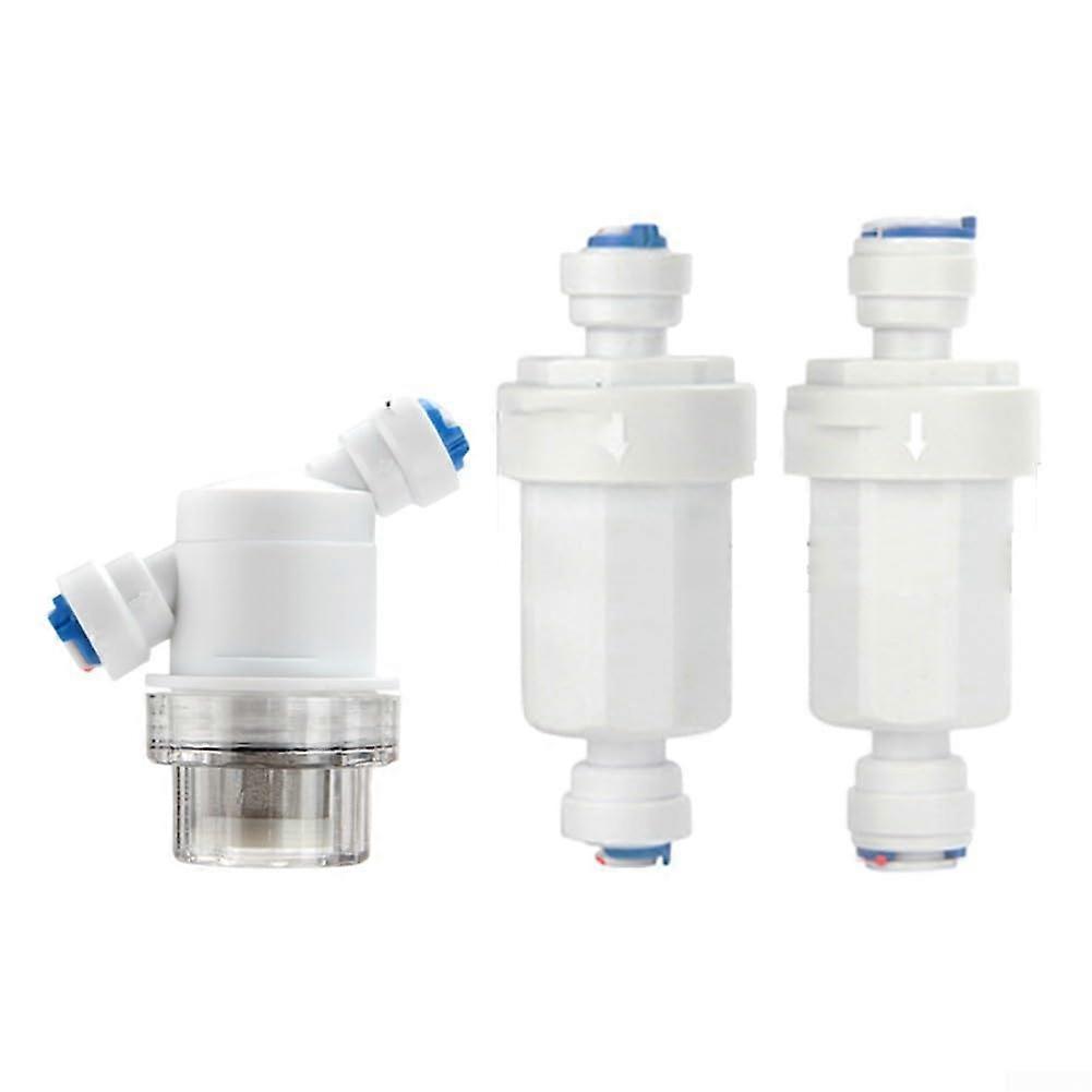 Quick Connect Mini Water Filter 1/4in 3/8in Straight Pipe Design Clear Housing 40Micron SS Mesh Home Garden