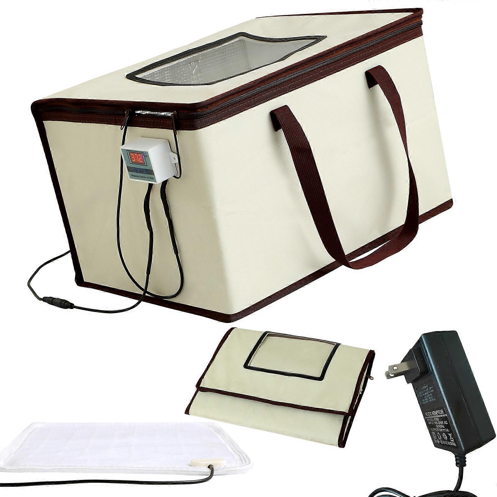 Proofing Box with Heater, Bread Dough Proofer Box with Temperature and Timer Controller Folding Zippered for Yogurts Multicolor