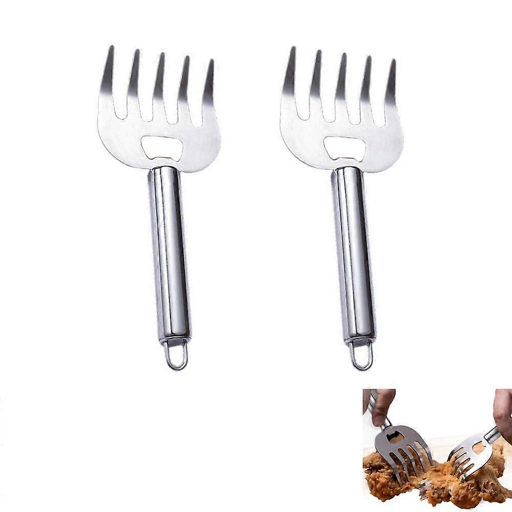 Stainless Steel Meat Shredding Claws with Ergonomic Long Handle BBQ Pulled Pork Shredder 2 Pack