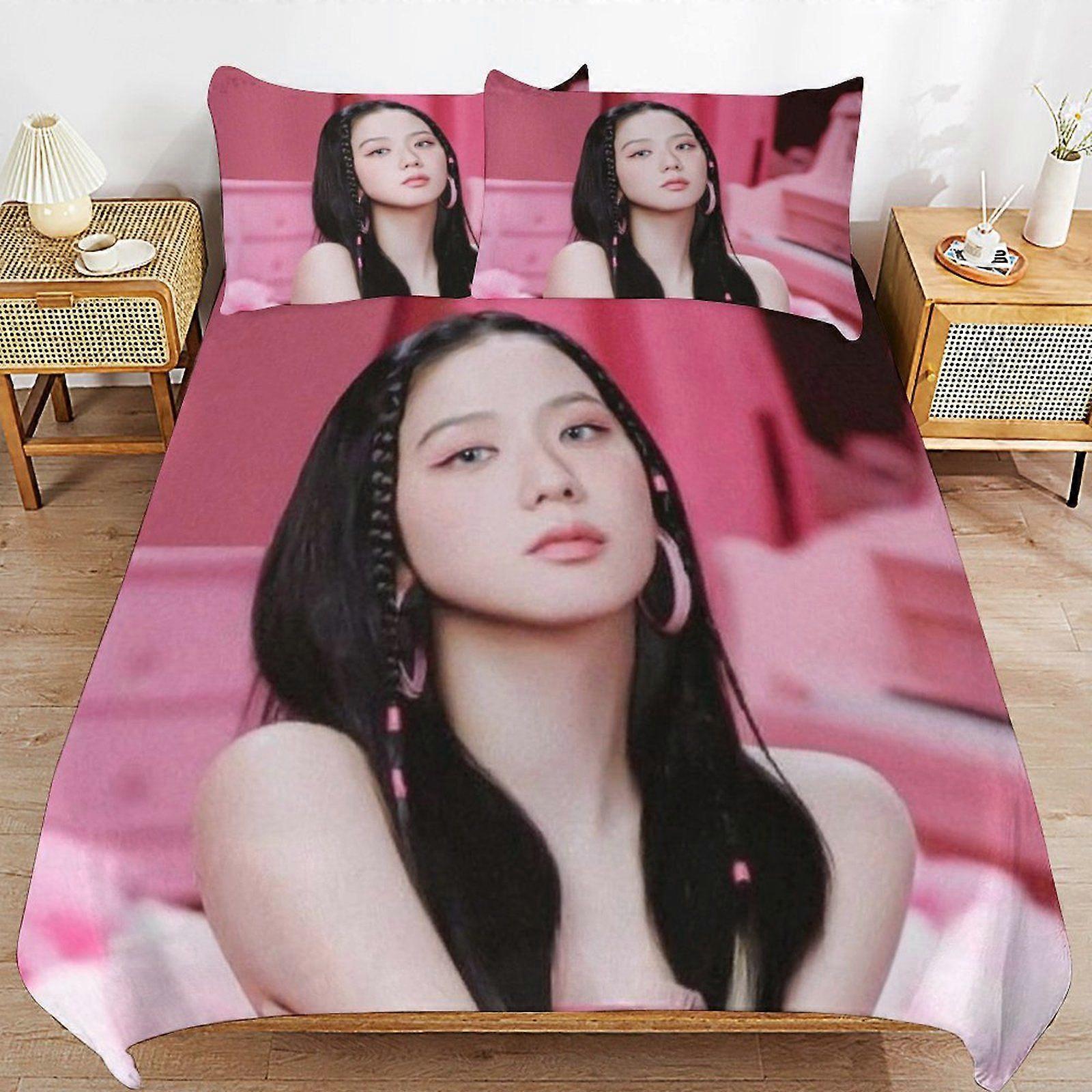 Jisoo Durable Thread Count Secure Zipper Ultra Comfort Texture Duvet Cover Sets Bedding Solution